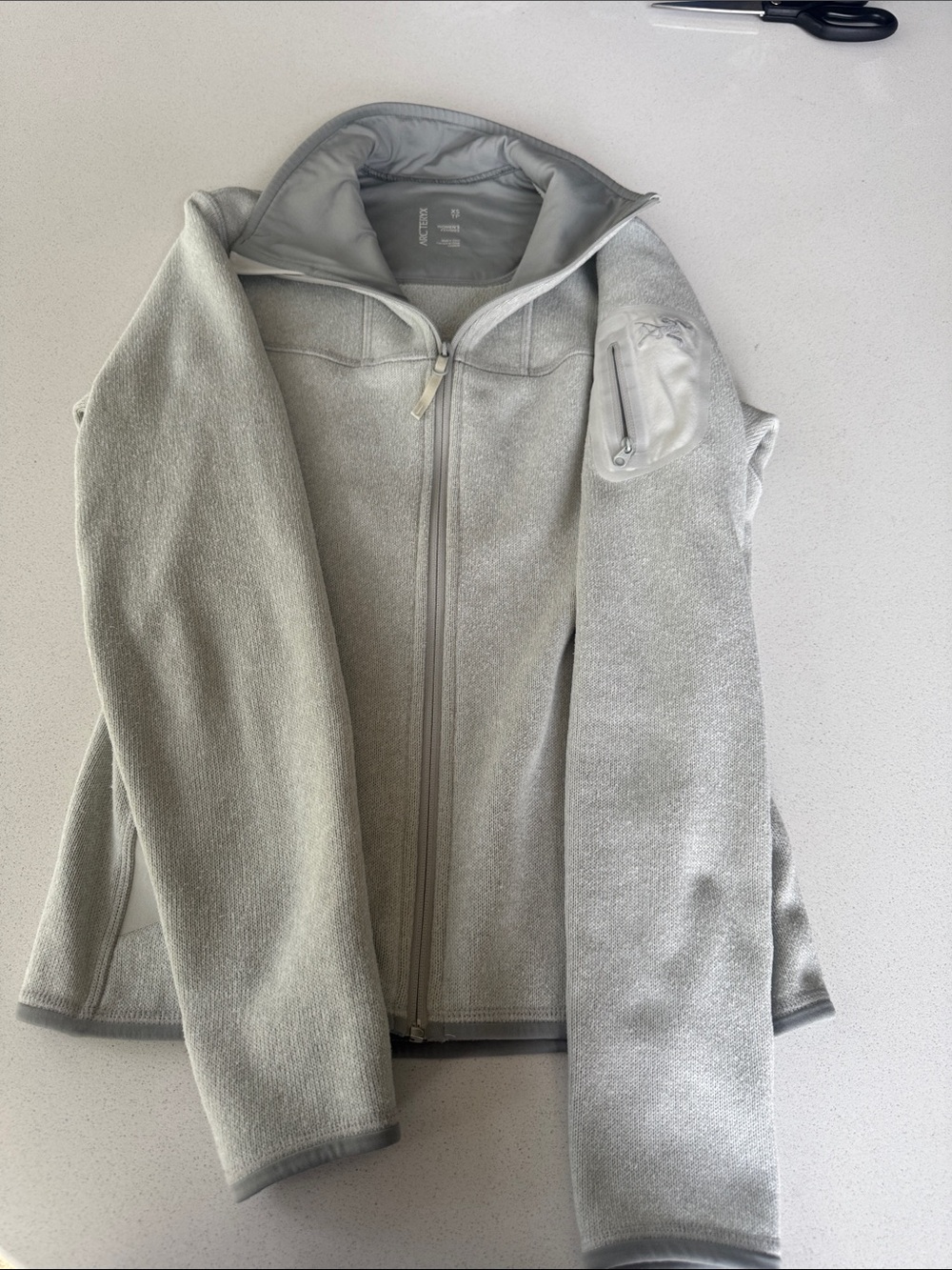 Arc'teryx Light Gray Full-Zip Utility Fleece Jacket